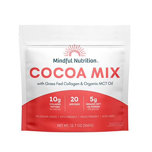 Keto Protein Cocoa Mix with Collagen Peptides Powder and Organic MCT Oil Powder Keto Friendly and Paleo Friendly Sugar Free Chocolate Protein Powder Non Dairy Protein Powder Protein Hot Chocolate