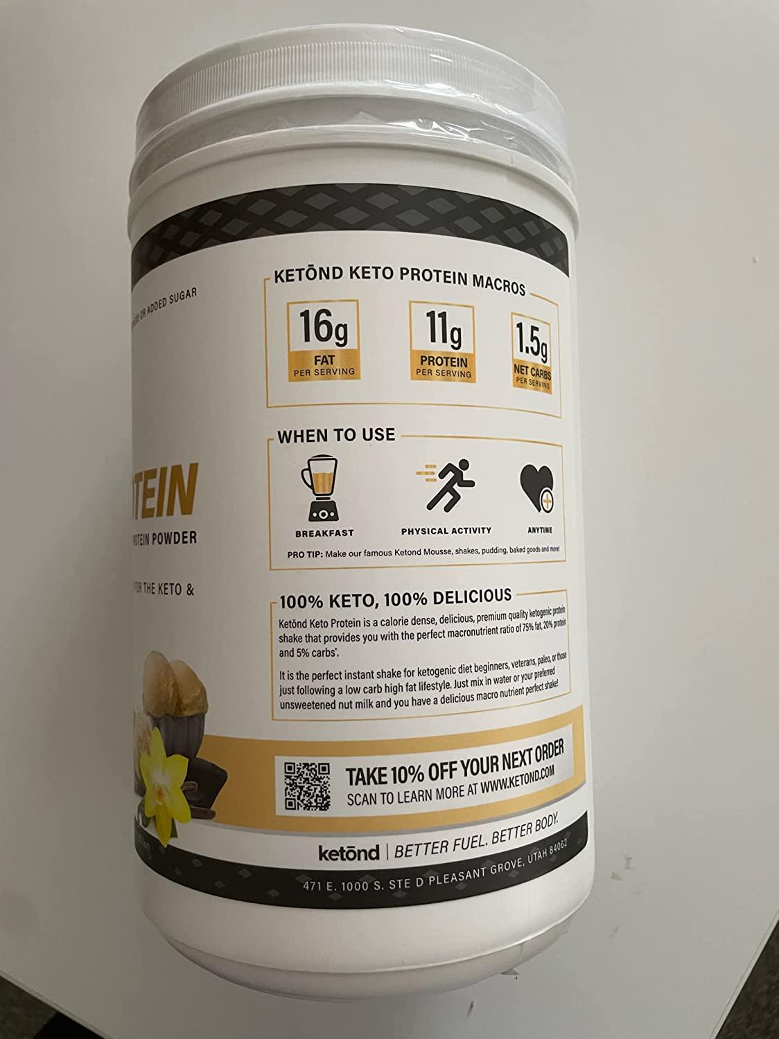 Keto Protein Powder (French Vanilla ) - Low Carb, High Fat Keto Protein Powder Shake Mix Made with All Natural Ingredients (20 Servings)