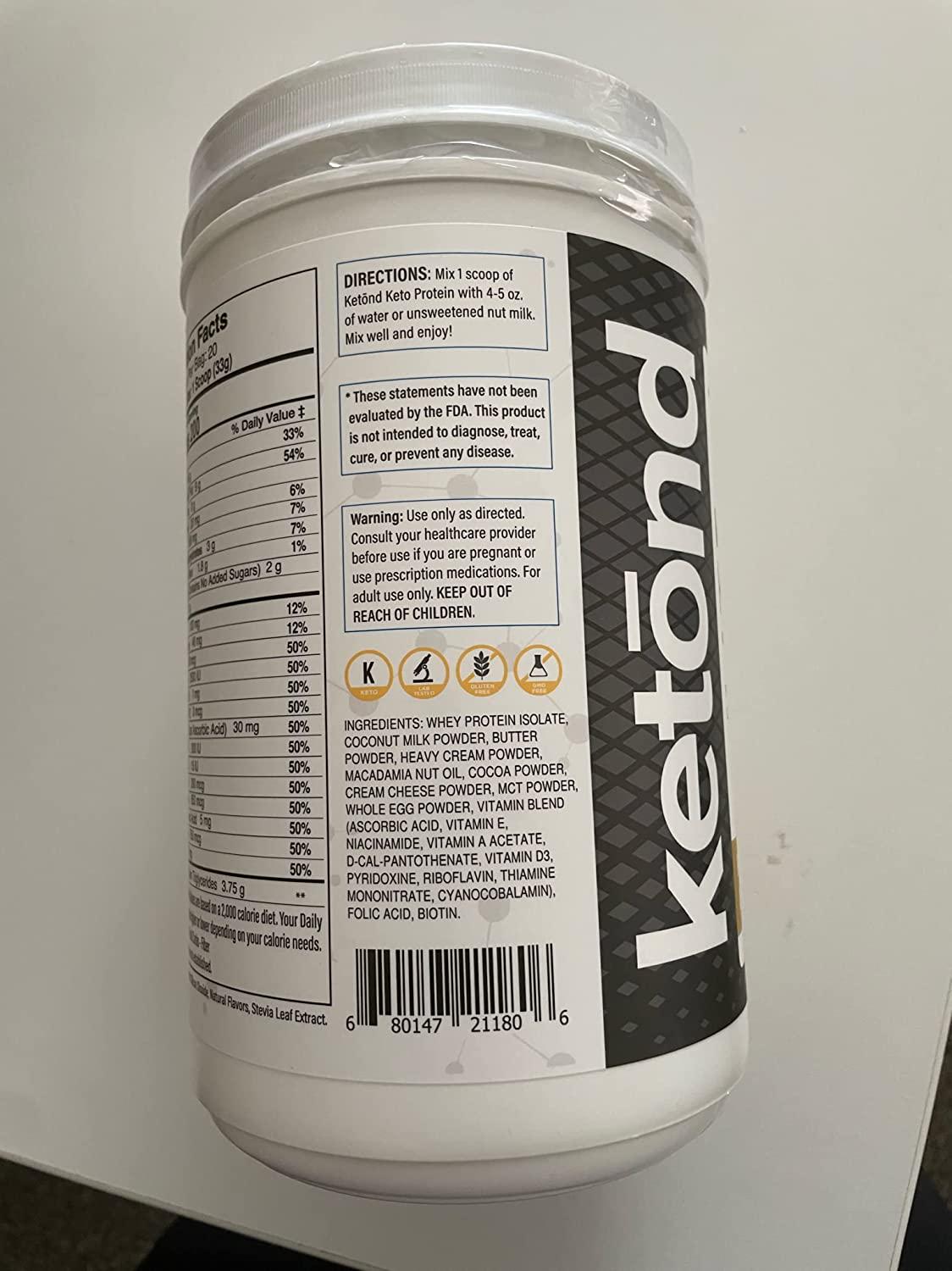 Keto Protein Powder (French Vanilla ) - Low Carb, High Fat Keto Protein Powder Shake Mix Made with All Natural Ingredients (20 Servings)