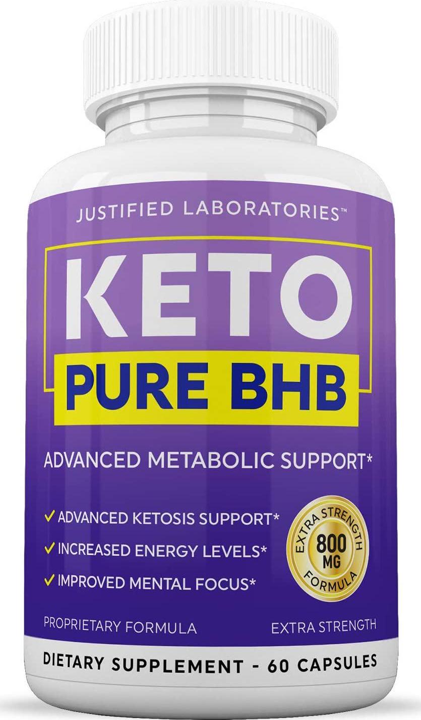 Keto Pure BHB Pills Advanced BHB Ketogenic Supplement Real Exogenous Ketones Ketosis for Men Women 60 Capsules 3 Bottles