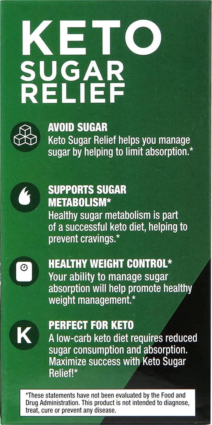 Keto Science Keto Sugar Relief, Supports Sugar Management, Promotes Sugar Metabolism, Perfect For Keto, 30 Servings, Green