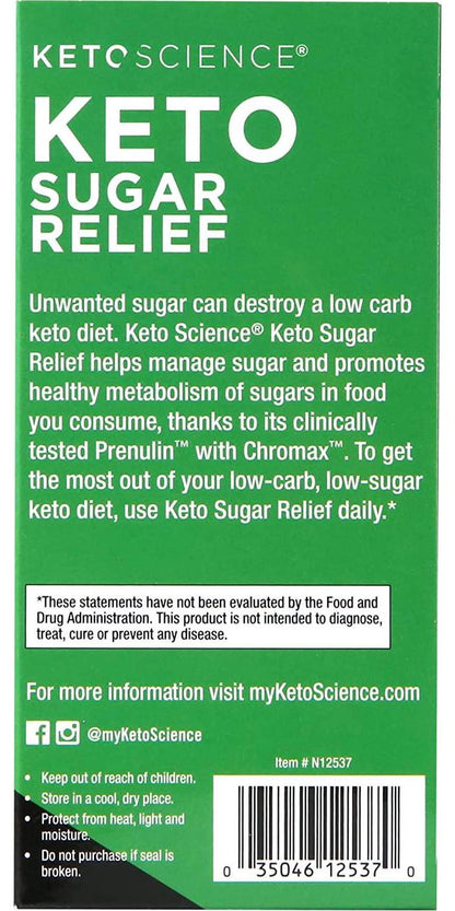 Keto Science Keto Sugar Relief, Supports Sugar Management, Promotes Sugar Metabolism, Perfect For Keto, 30 Servings, Green