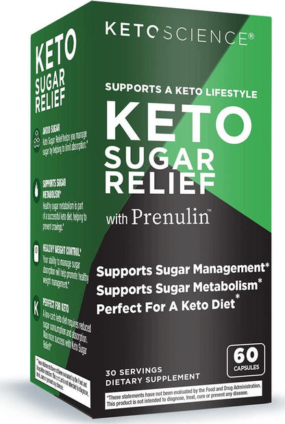 Keto Science Keto Sugar Relief, Supports Sugar Management, Promotes Sugar Metabolism, Perfect For Keto, 30 Servings, Green