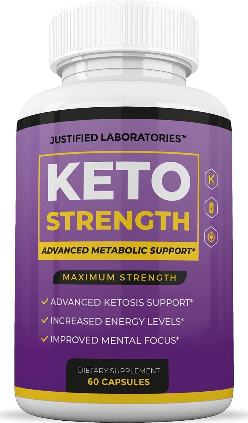 Keto Strength Pills Includes Apple Cider Vinegar goBHB Strong Exogenous Ketones Advanced Ketogenic Supplement Ketosis Support for Men Women 60 Capsules