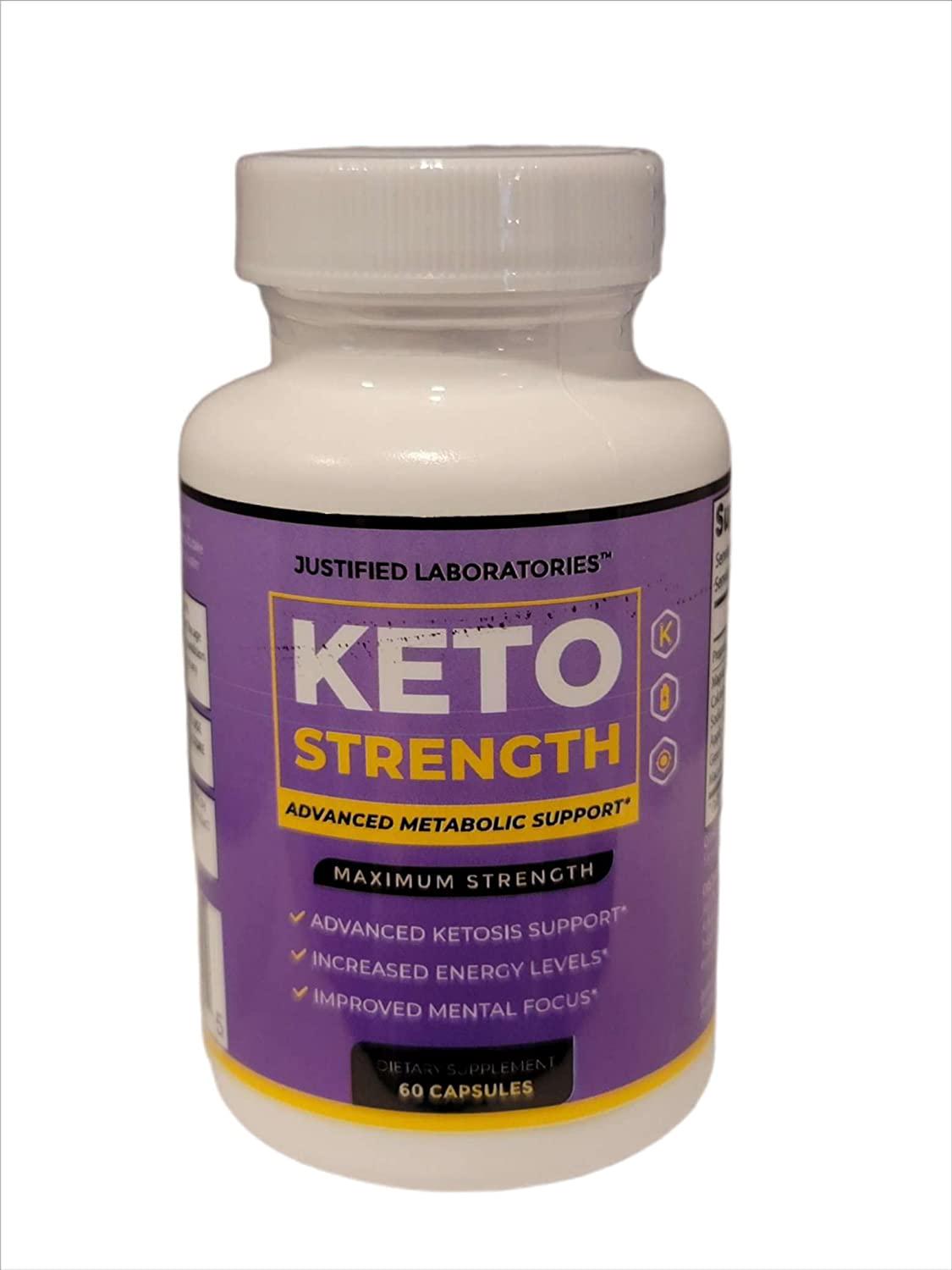 Keto Strength Pills Includes Apple Cider Vinegar goBHB Strong Exogenous Ketones Advanced Ketogenic Supplement Ketosis Support for Men Women 60 Capsules