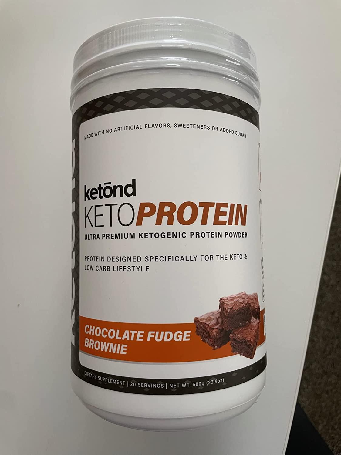 Ketond Ketogenic Protein Powder High-Performance Keto Weight Loss Supplement - Boost Ketone Levels with MCT Chocolate Fudge Brownie (20 Servings)