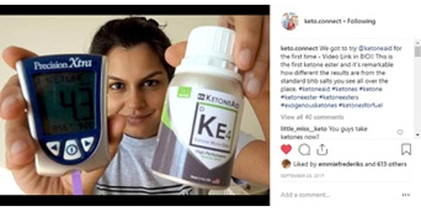 KetoneAid KE4 Pro Ketone Ester Drink | Not a Ketone Salt, No Sugar, No Caffeine | Exogenous D-BHB Ester | 12 Serving Per Bottle (3 Count)