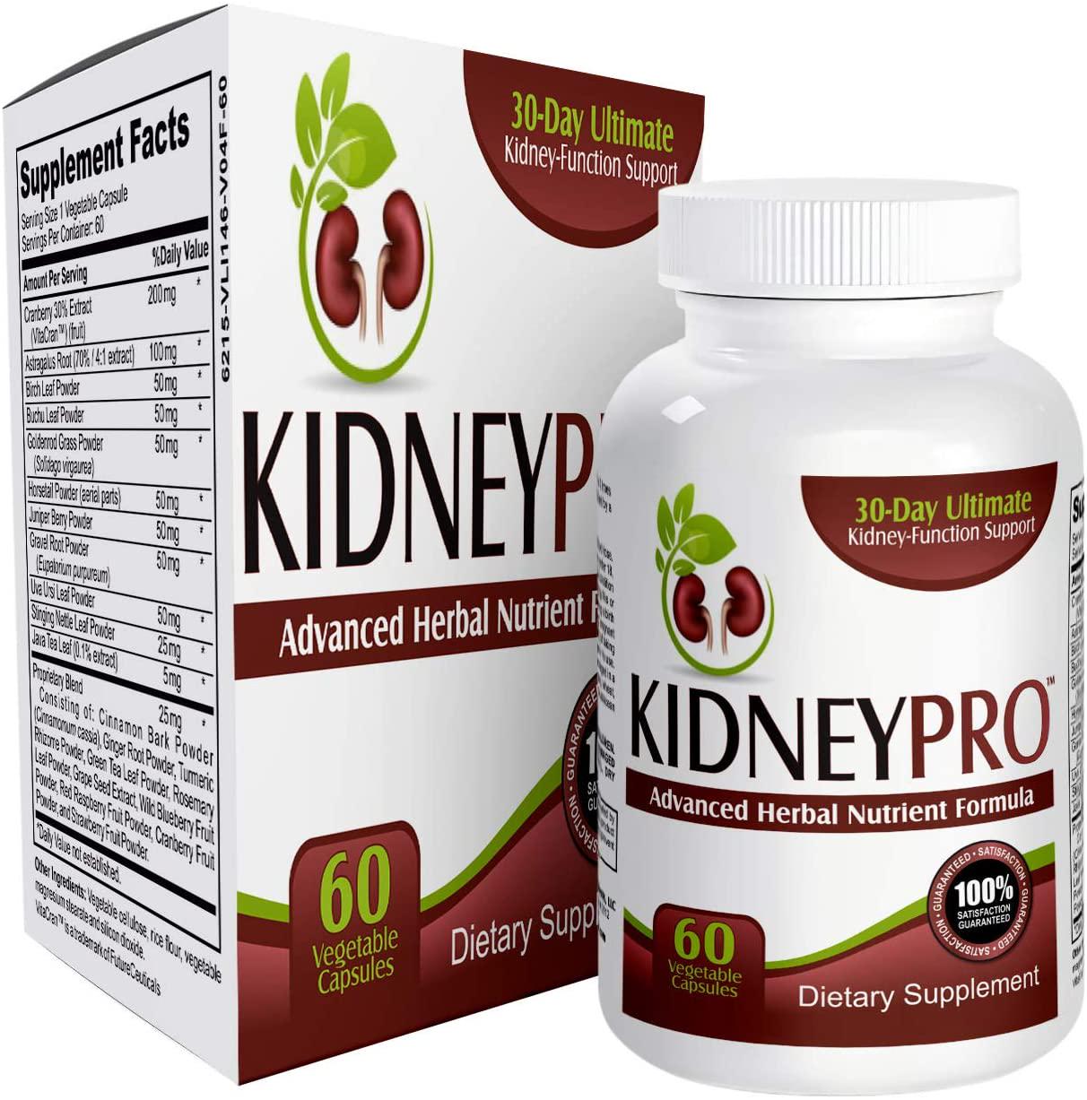 Kidney-Pro: with 21 Kidney Support Supplements - 60 Capsules - Kidney Health Supplement