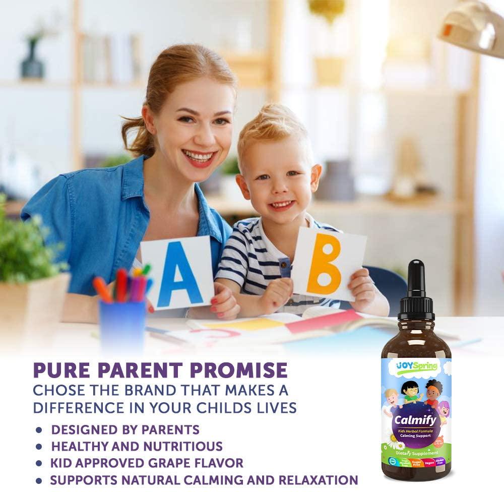 Kids Magnesium Supplement - Calming Drops for Kids Anxiety Relief - Perfect Stress, Anxiety, Calming aid for Kids - Sugar and GMO Free Natural Ingredients - Grape Flavored Kids Anxiety Supplements