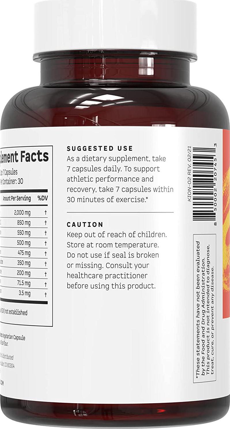 Kion Aminos Essential Amino Acids Capsules | The Building Blocks for Muscle Recovery, Reduced Cravings, Better Cognition, Immunity, and More | 30 Servings