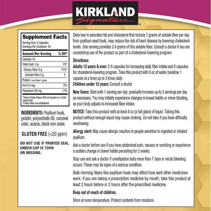 Kirkland Signature Psyllium Fiber, 720 Capsules