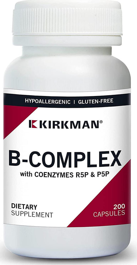 Kirkman B-Complex with CoEnzymes Pro-Support - Hypoallergenic | 200 vegetarian capsules | Gluten and Casein Free