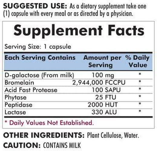 Kirkman EnZymAidTM Multi-Enzyme Complex || 180 Vegetarian Capsules || Free of Common allergens || Gluten Free || Casein Free || aids Digestion of peptides, Casein and Gluten