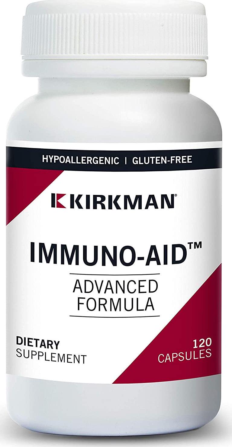 Kirkman Immuno-Aid Advanced Formula - Hypoallergenic || 120 Vegetarian Capsules || Supports Immune System || Gluten/Casein Free || Tested for More Than 950 Environmental contaminants.