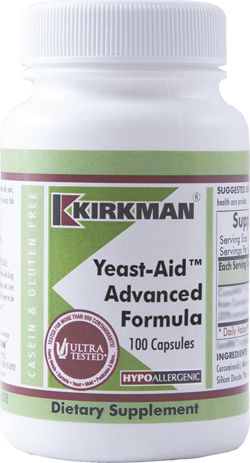 Kirkman Yeast-Aid Advanced Formula || 100 Vegetarian Capsules || Gluten Free || Casein Free || Immune System Support