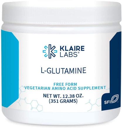 Klaire Labs L Glutamine Powder - 5000mg Free-Form and Hypoallergenic Amino Acid - Supports Muscle Recovery, Immune Support and GI Health - Non Dairy and Gluten Free (351 G / 60 Servings)