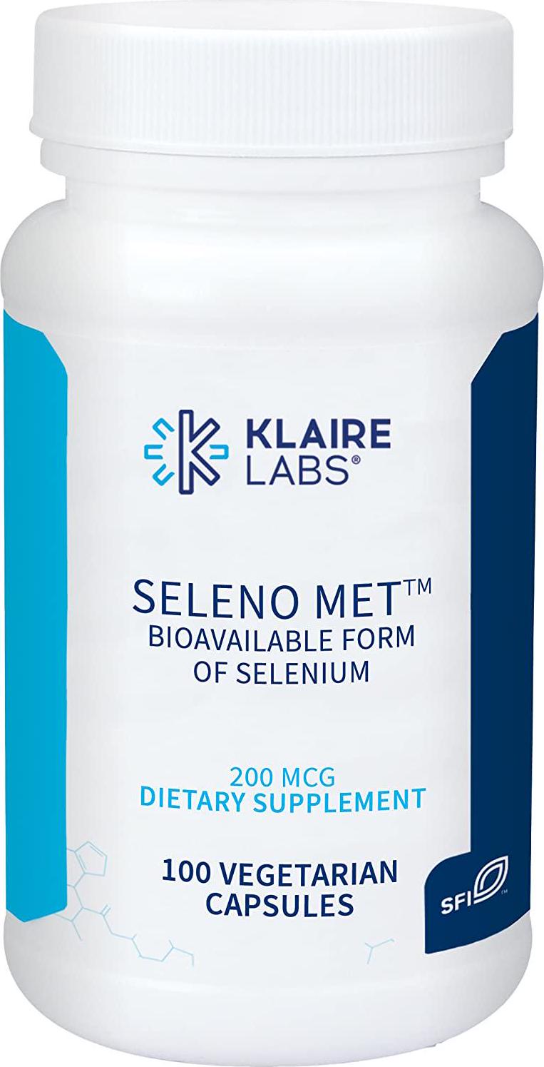 Klaire Labs Seleno Met - 200 mg Selenium as Hypoallergenic Selenomethionine, Bioavailable Antioxidant Support with No Yeast, Dairy and Gluten-Free (100 Capsules)