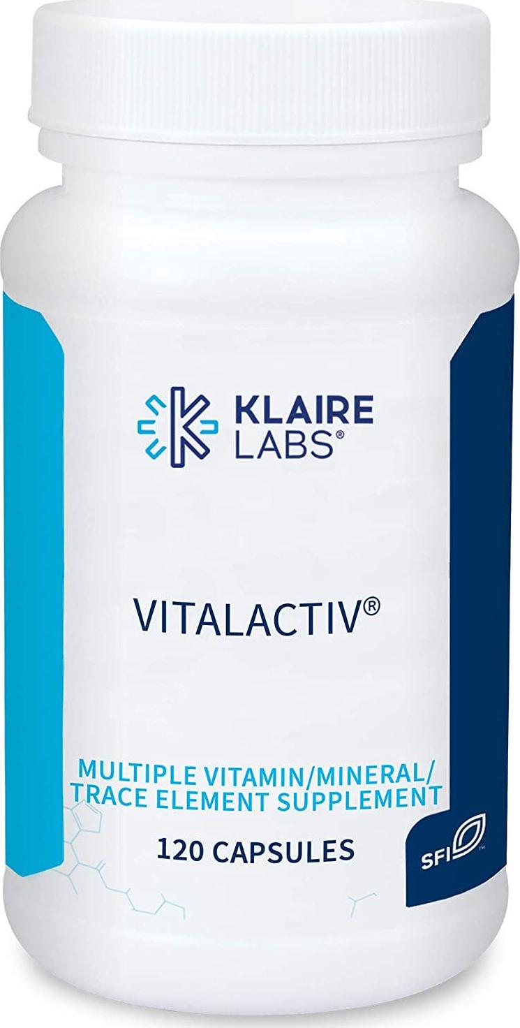 Klaire Labs Vitalactiv - Bariatric Multivitamin and Mineral Supplement, Hypoallergenic with Active Folate and Chelated Minerals (120 Capsules)