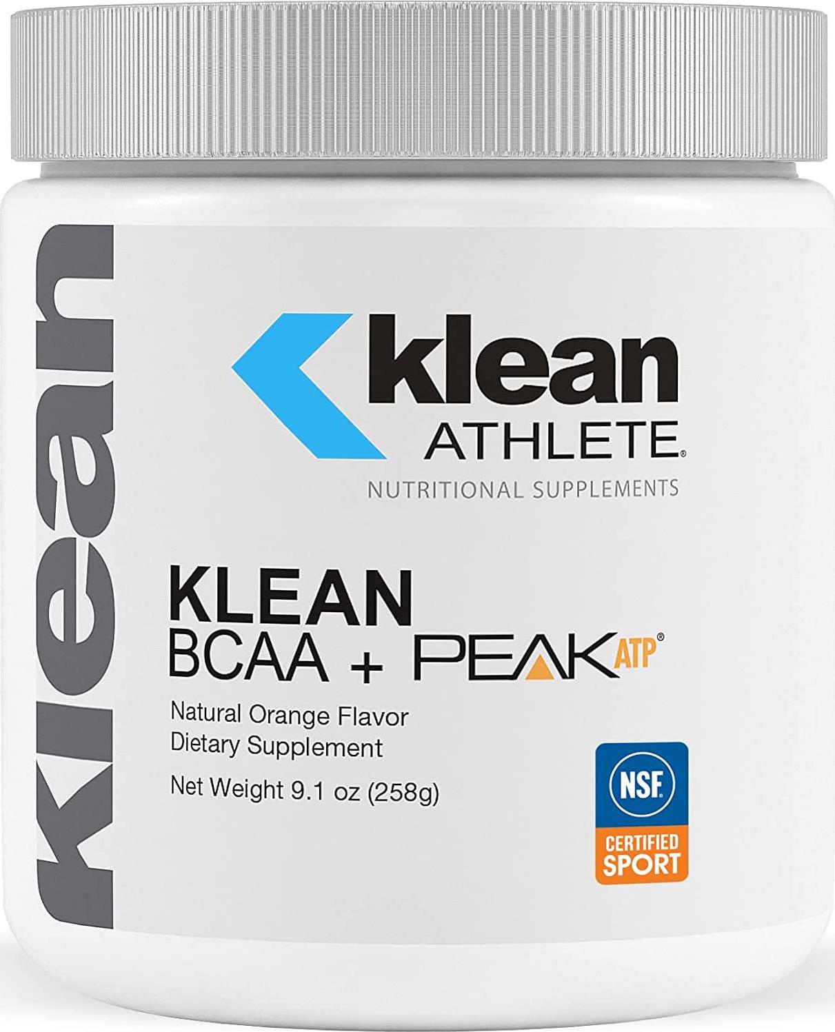 Klean Athlete Klean BCAA + Peak ATP | Amino Acid Supplement for Muscle Building, Workout Recovery, Lean Muscle, and Athletic Performance* | 9.1 Ounces | Natural Orange Flavor