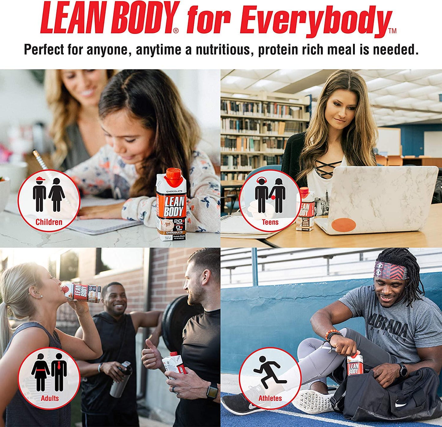 LABRADA Nutrition - Lean Body RTD Whey Protein Shake, Convenient On-The-Go Meal Replacement Shake for Men and Women, 20 Grams of Protein Zero Sugar, Lactose and Gluten Free, Vanilla (Pack of 16)