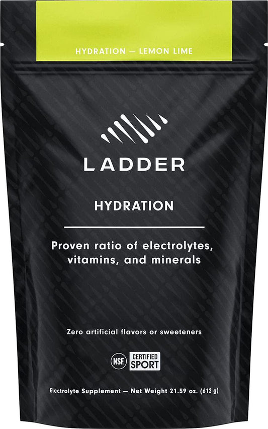 LADDER Sport Hydration Mix Powder, Electrolyte Supplement Drink Mix with Vitamins and Minerals, No Artificial Sweeteners, NSF Certified Supplements, Lemon Lime, 30 Servings