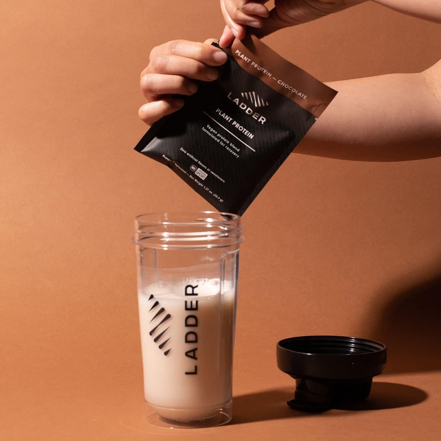 LADDER Sport Plant Based Protein Powder, 21g of Vegan Protein with BCAAs and Probiotics | Pea and Pumpkin | Dairy Free, NSF Certified for Sport, Naturally Flavored, 30 Serving Bag, Chocolate