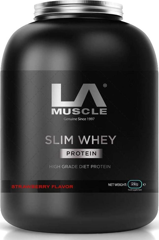 LA MUSCLE Slim Whey - Whey Protein Powder, Strawberry, 2Kg