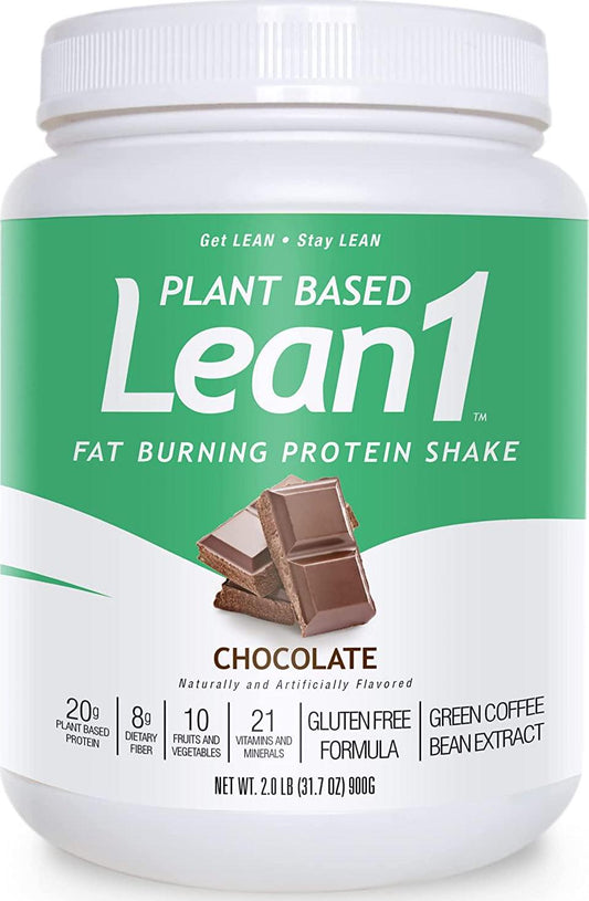 LEAN1 Nutrition 53 Meal Replacement Powder for Weight Loss, Fat Burner, Appetite Control, Plant Based Chocolate (31.7 Ounce)