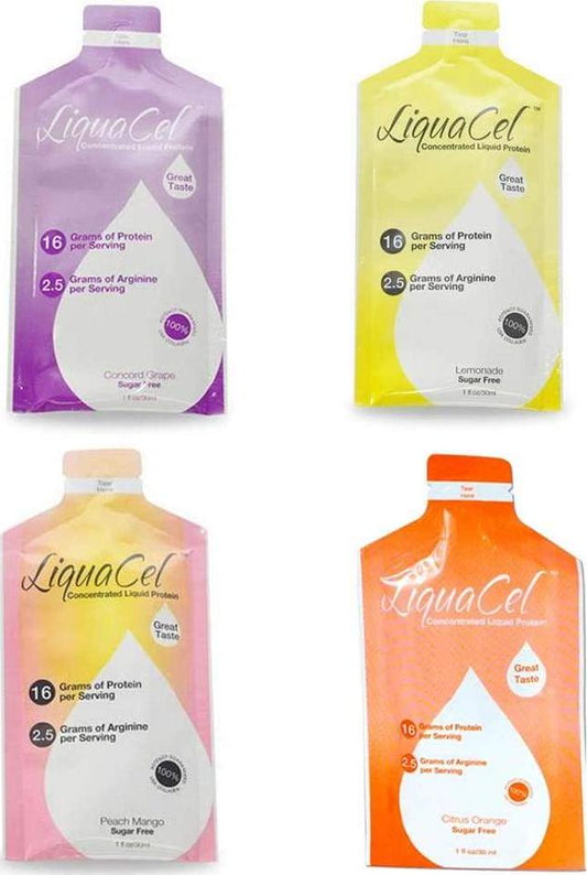 LIQUACEL Concentrated Liquid Protein Packets Variety Pack 30 X 30ML (1OZ)