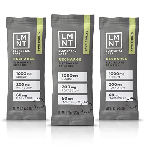 LMNT Keto Electrolyte Powder Packets | Paleo Hydration Powder | No Sugar, No Artificial Ingredients | Citrus Salt | 30 Stick Packs