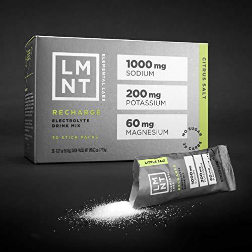 LMNT Keto Electrolyte Powder Packets | Paleo Hydration Powder | No Sugar, No Artificial Ingredients | Citrus Salt | 30 Stick Packs