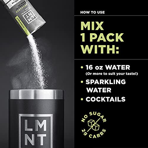 LMNT Keto Electrolyte Powder Packets | Paleo Hydration Powder | No Sugar, No Artificial Ingredients | Citrus Salt | 30 Stick Packs