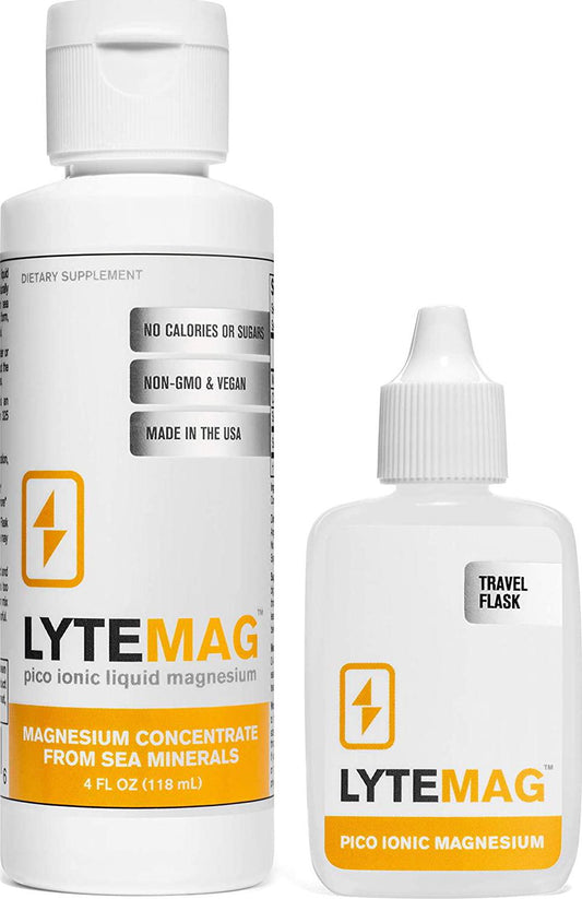 LYTEmag Liquid Magnesium Concentrate Supplement - 60 Servings - Pico Ionic Magnesium from Natural Sea Salt for Sleep Support, Muscle Recovery, Leg Cramps - Sugar Free, Vegan, Keto Friendly, Kosher