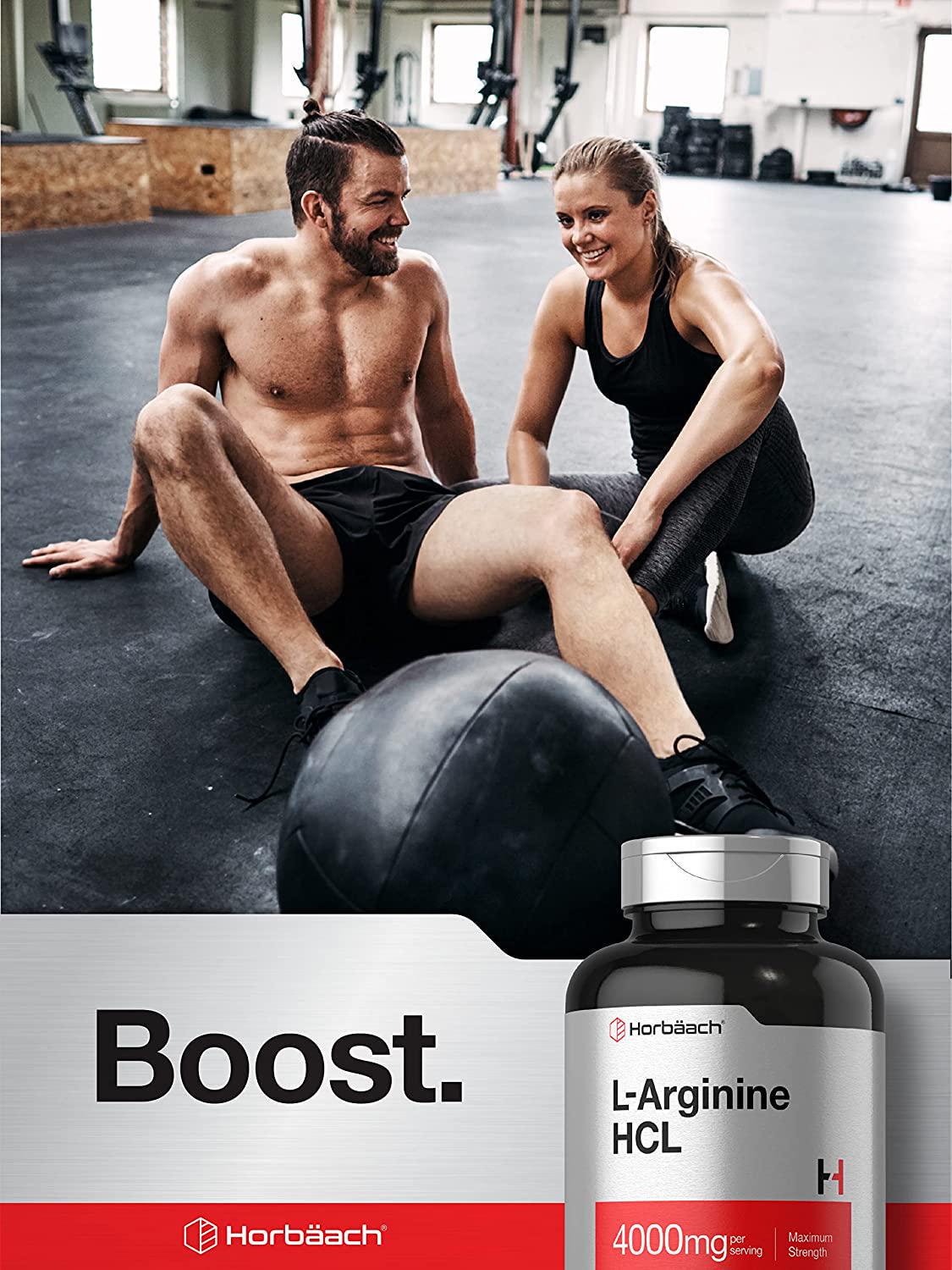 L Arginine 4000 mg | 120 Caplets | Maximum Strength | Vegetarian, Non-GMO, Gluten Free | L-Arginine Supplement | by Horbaach