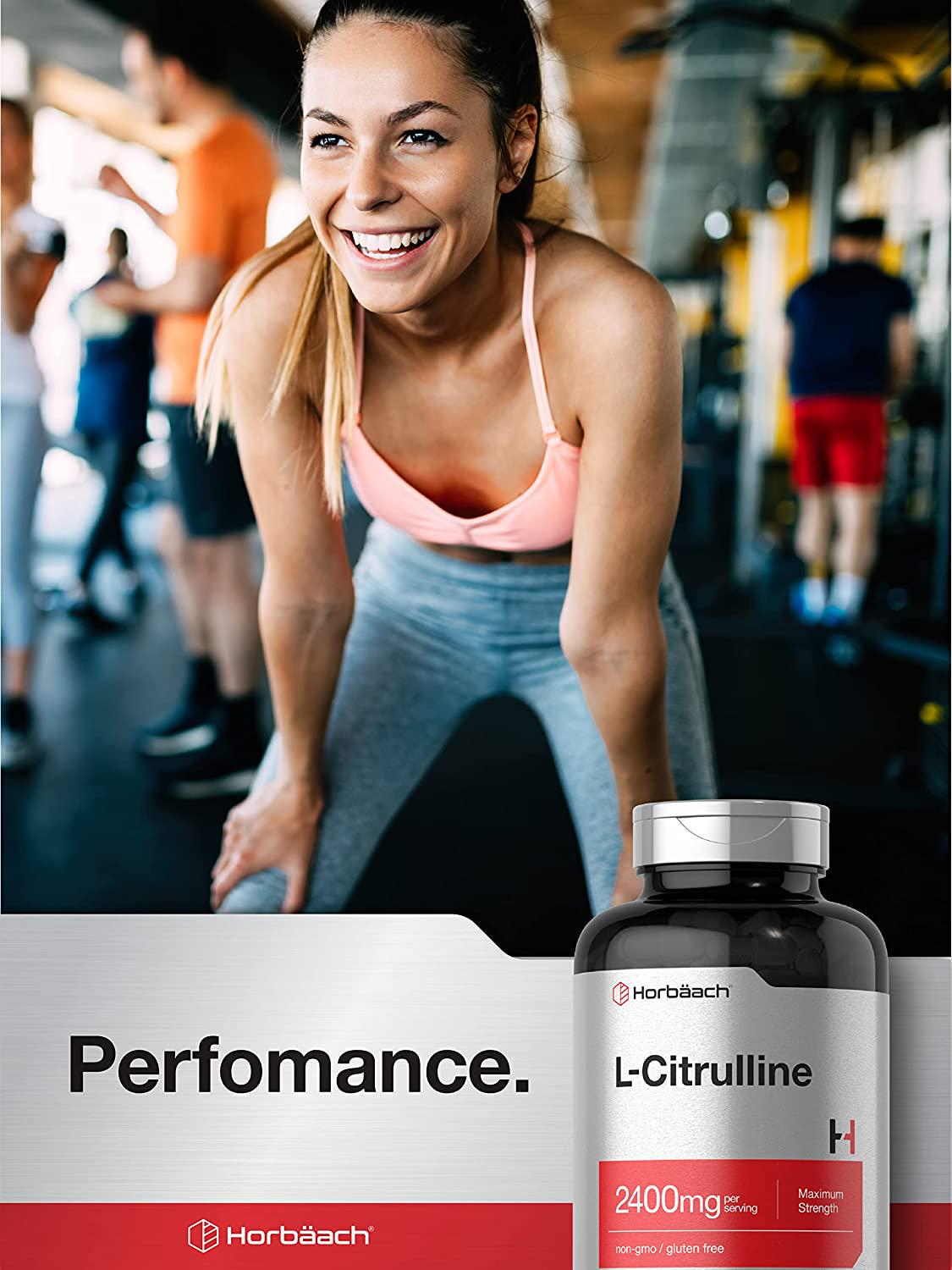 L Citrulline 2400 mg | 180 Capsules | Maximum Strength | Non-GMO, Gluten Free L-Citrulline Supplement | by Horbaach