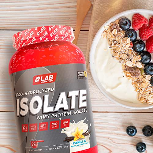 Lab Nutrition Gol Advance Clear Isolate Protein, 100% Whey Protein Powder, Gluten Free, Zero Sugar, Keto Friendly, 25g Protein, 1.70 lb, Pineapple Flavored - 25 Servings