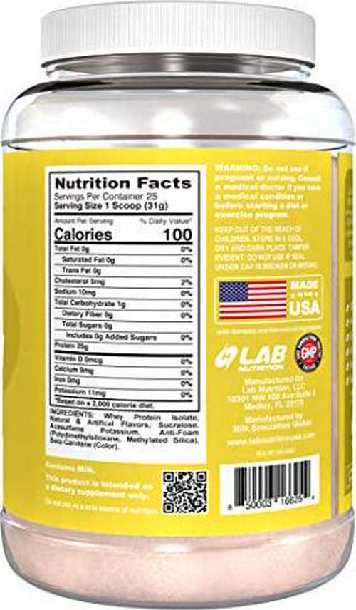 Lab Nutrition Gol Advance Clear Isolate Protein, 100% Whey Protein Powder, Gluten Free, Zero Sugar, Keto Friendly, 25g Protein, 1.70 lb, Pineapple Flavored - 25 Servings