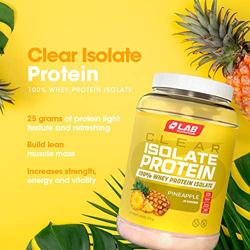 Lab Nutrition Gol Advance Clear Isolate Protein, 100% Whey Protein Powder, Gluten Free, Zero Sugar, Keto Friendly, 25g Protein, 1.70 lb, Pineapple Flavored - 25 Servings