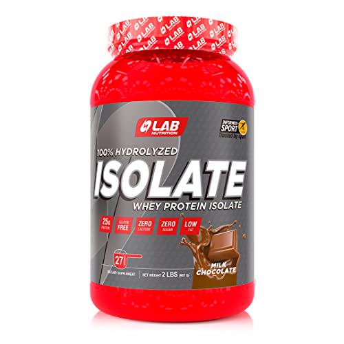 Lab Nutrition Gol - Whey Protein Isolate 100% Hydrolyzed, Lean Muscle Building Powder Presentation, Gluten and Sugar Free, 73 Servings, Chocolate Flavored, 2 lb
