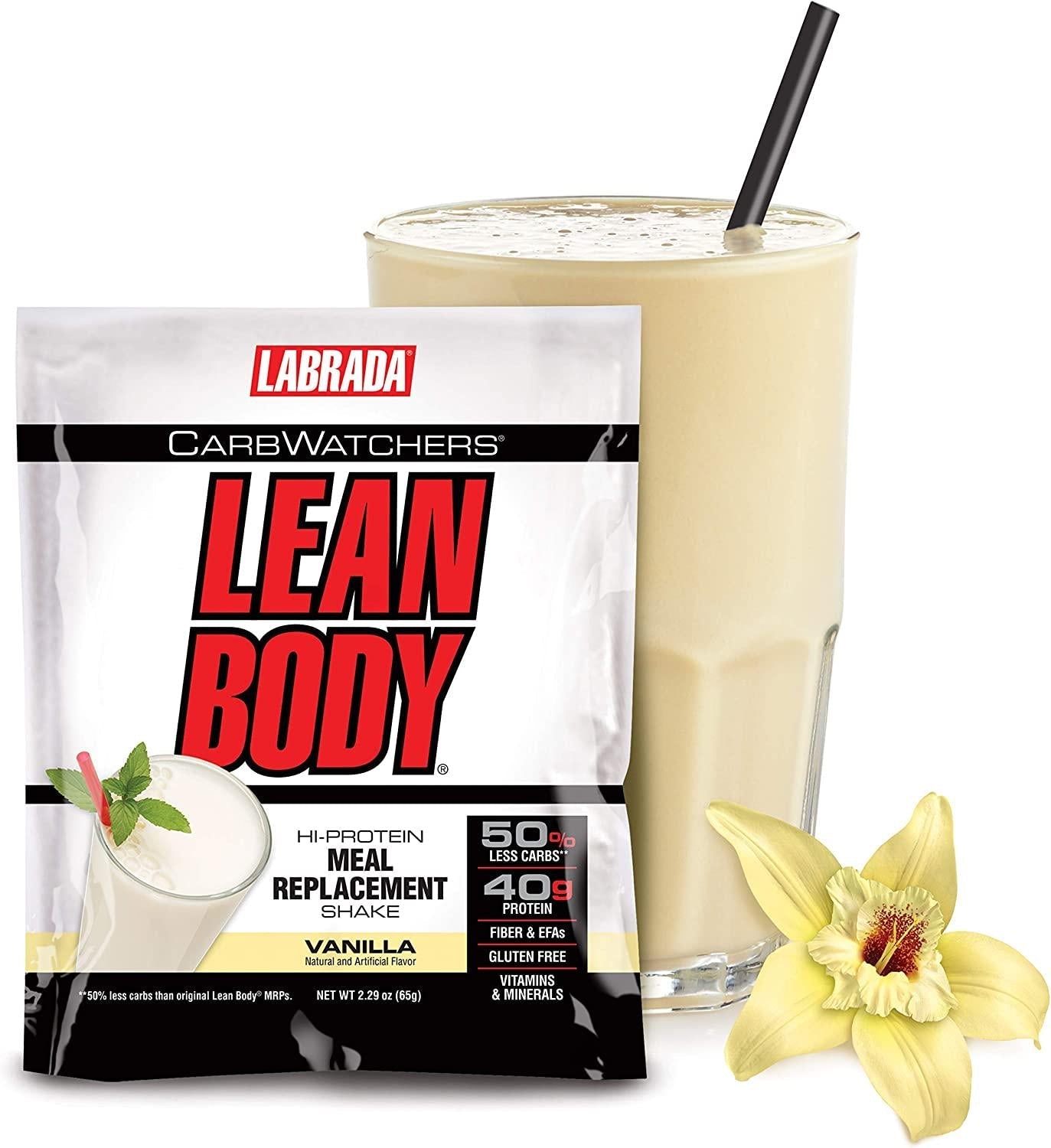 Labrada Carb Watchers Lean Body Vanilla Ice Cream 2.29oz packets (pack of 42)