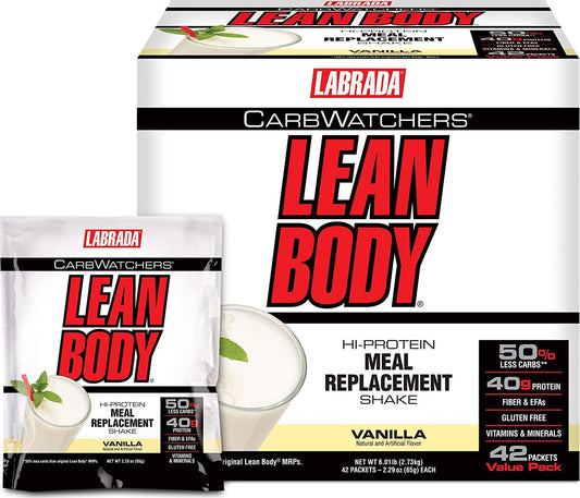 Labrada Carb Watchers Lean Body Vanilla Ice Cream 2.29oz packets (pack of 42)
