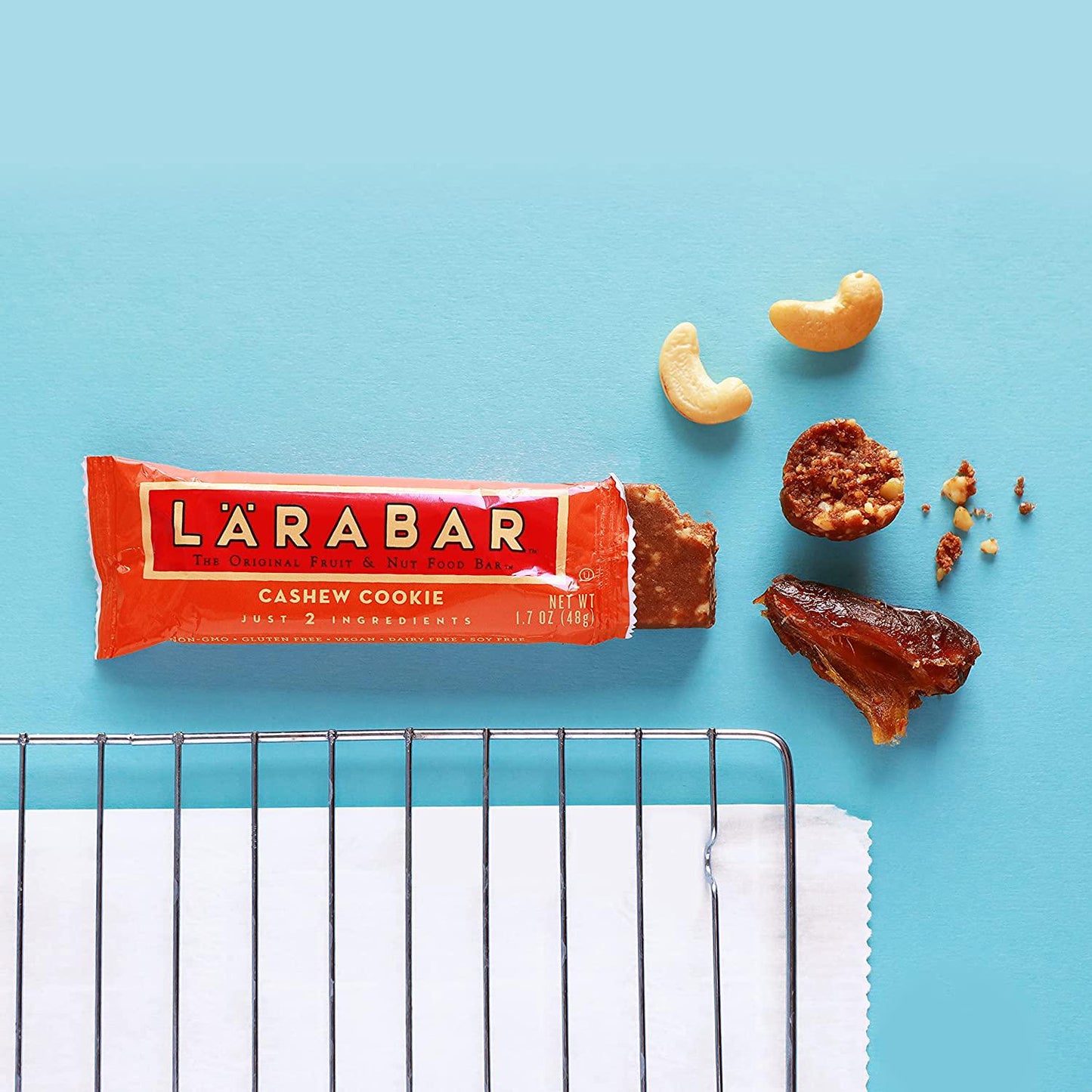 Larabar Cashew Cookie, Gluten Free Vegan Fruit and Nut Bar, 1.7 oz Bars, 16 Ct