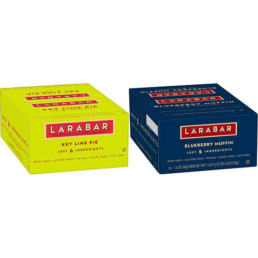 Larabar, Fruit and Nut Bar, Key Lime Pie, Gluten Free, Vegan (16 Bars) and Gluten Free Bar, Blueberry Muffin, 1.6 Ounce (Pack of 16)