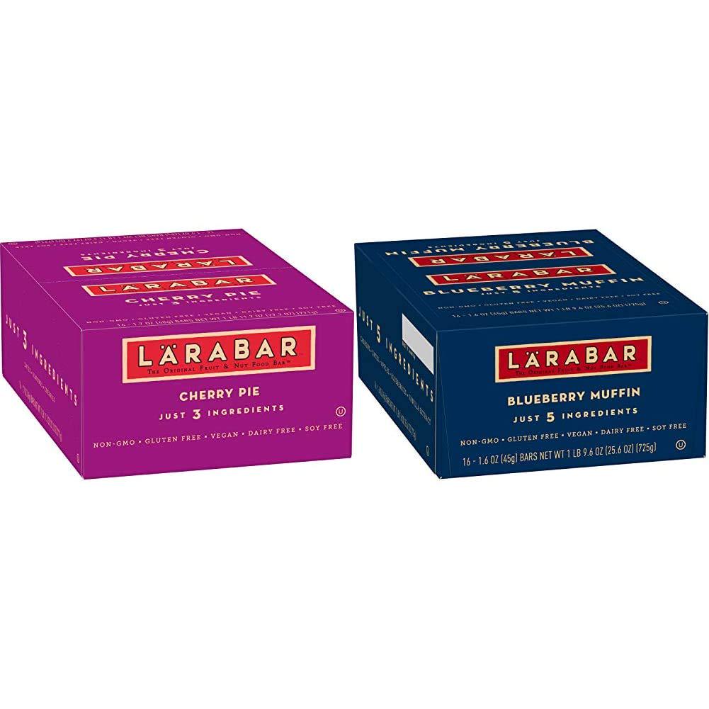 Larabar, Fruit and Nut Bar, Cherry Pie, Gluten Free, Vegan (16 Bars) and Gluten Free Bar, Blueberry Muffin, 1.6 Ounce (Pack of 16)