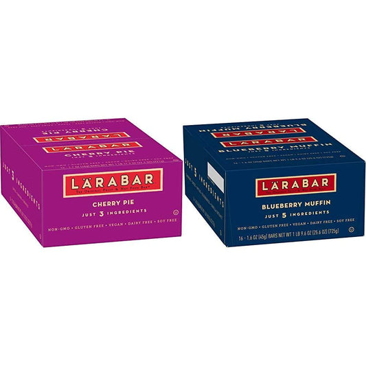 Larabar, Fruit and Nut Bar, Cherry Pie, Gluten Free, Vegan (16 Bars) and Gluten Free Bar, Blueberry Muffin, 1.6 Ounce (Pack of 16)