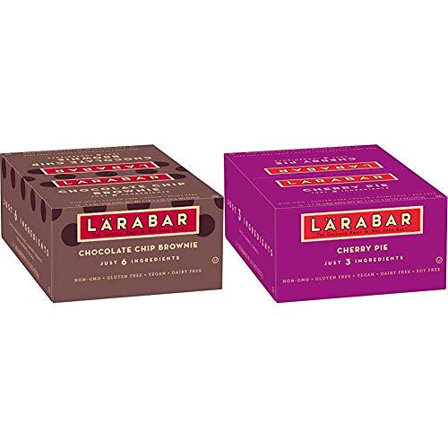 Larabar Gluten Free Bar, Chocolate Chip Brownie, 1.6 oz Bars (16 Count), Whole Food Gluten Free Bars, Dairy Free Snacks and Larabar, Fruit and Nut Bar, Cherry Pie, Gluten Free, Vegan (16 Bars)