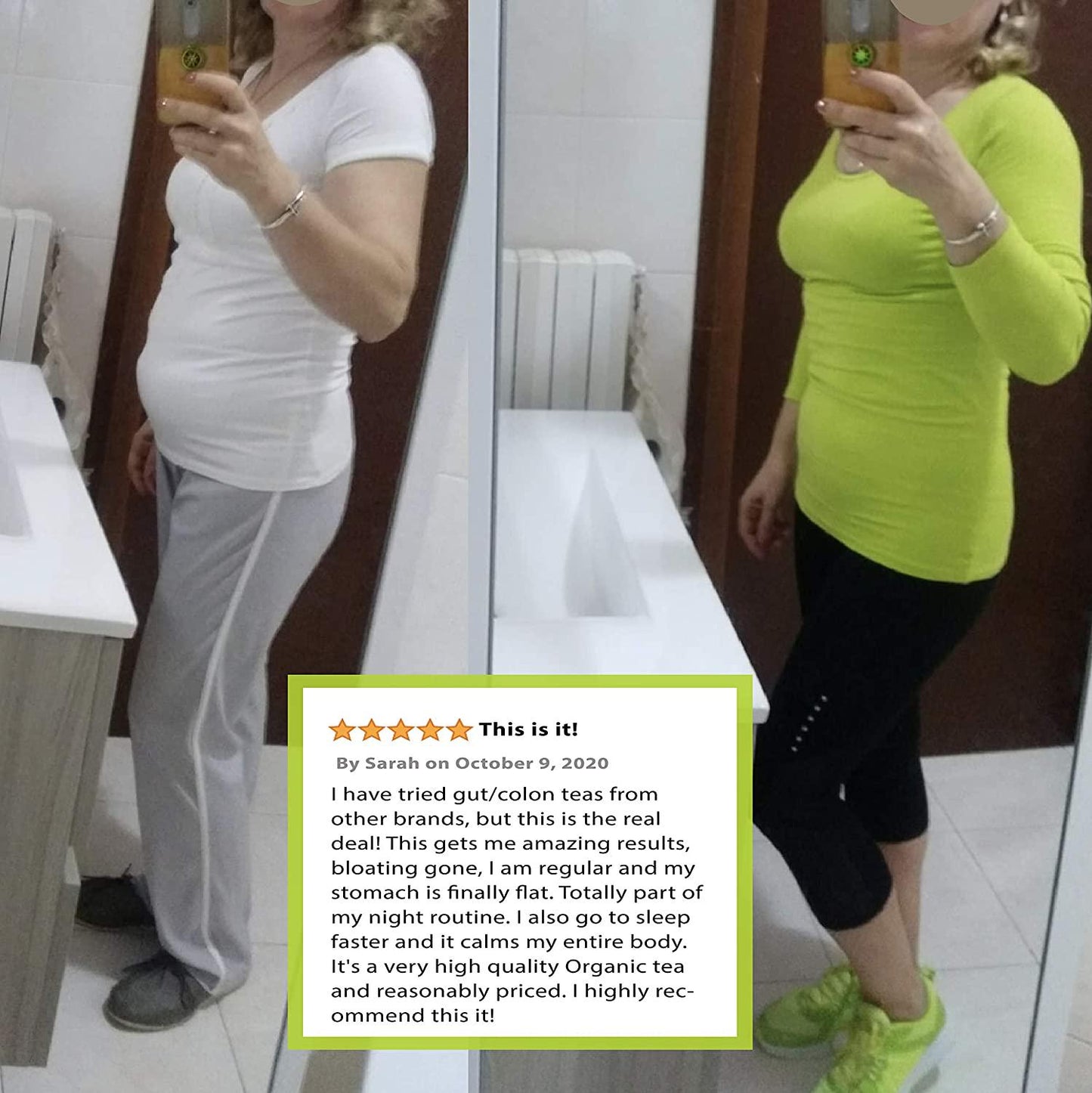 Larilu Gut Health Detox Tea - Digestive Tea Helps Improve Digestion, Reduce Tummy Bloating, Gas, Natural Detox Support - Organic Herbal Tea with Peppermint, Ginger, Fennel, Caffeine Free (30 Cups)