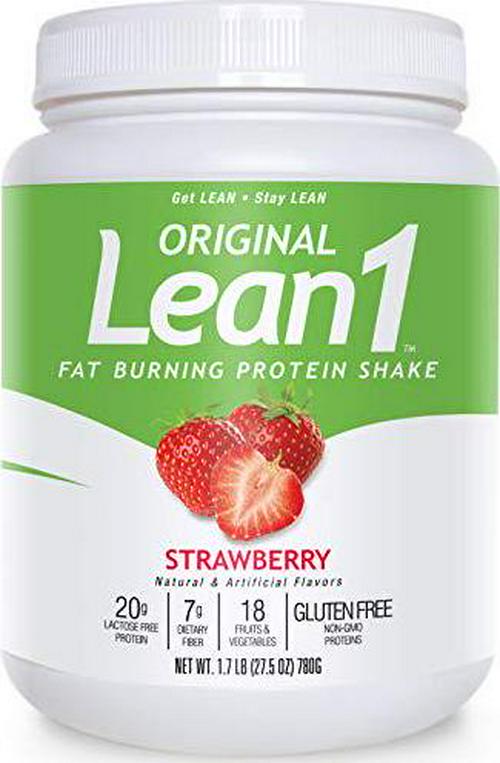 Lean1 Strawberry, 15 Serving tub, Fat Burning Meal Replacement by Nutrition53