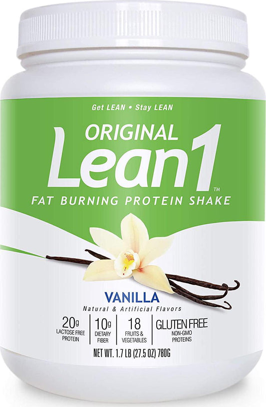 Lean1 Vanilla, 15 serving tub, Fat Burning Meal Replacement Protein Powder by Nutrition 53