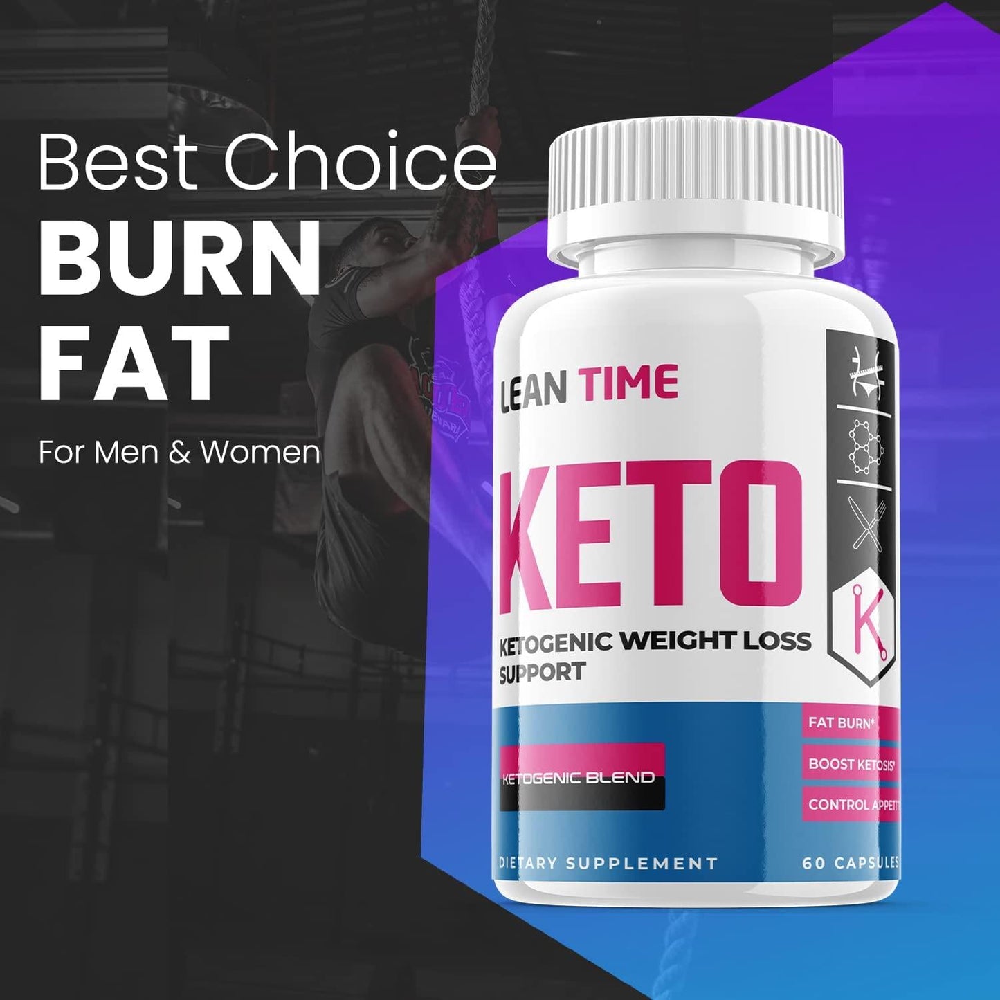 Lean Time Keto Advanced Formula BHB Supplement Pills (2 Pack)